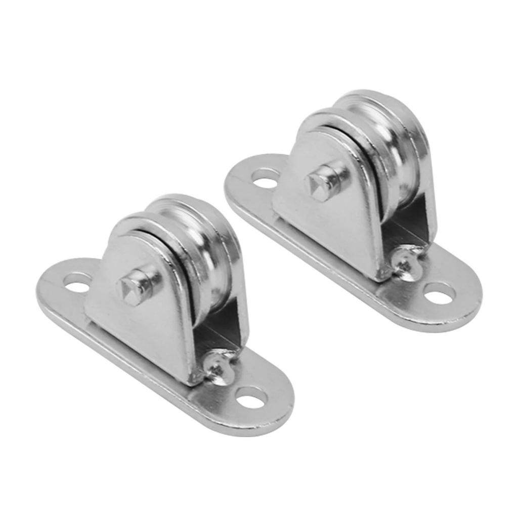 Small Pulley Block Stainless Steel Silent Pulley Roller Wall Mounted Fixed Pulley for DIY Equipment Wire Rope Rail