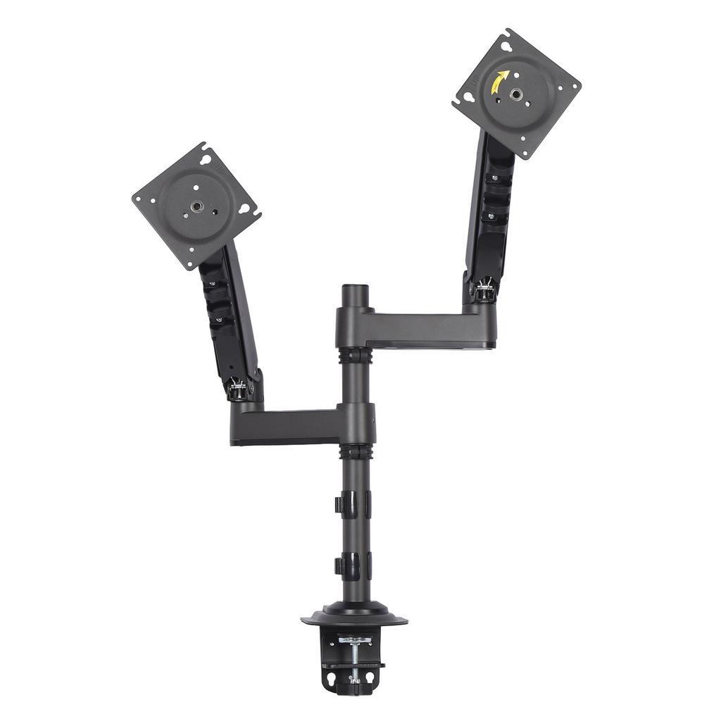 Dual Display Stand for 17 To 27 Inch Double Screen Aluminum Steel Adjustable Double Computer Display