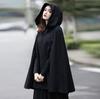 Gothic Open Front Hooded Cardigan Women Autumn Long Coat Solid Color Cloak Cape Winter Outdoor Jackets