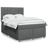 VidaXL Slat Bed Base with Mattress Dark Grey 140x200cm Fabric 3292812