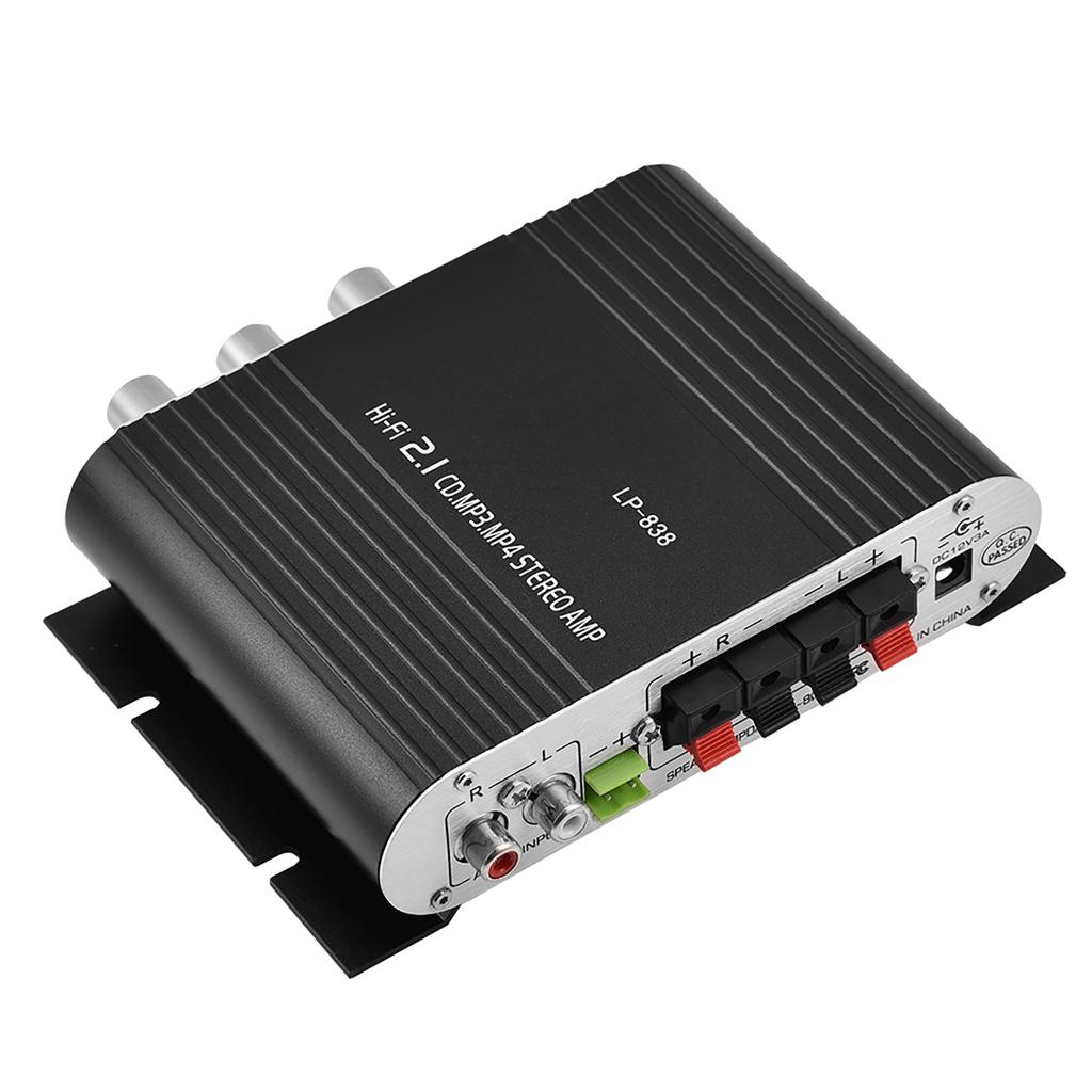 Mini HiFi 2.1 Stereo Bass Auto Car Home O Power Amplifier Digital Amp Silver