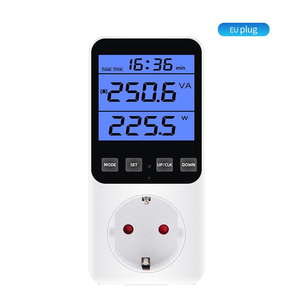 Multifunction Power Meter LCD Digital Wattmeter Energy Meter Socket 220V EU Plug Electric Cost KWH Smart Control Analyzer