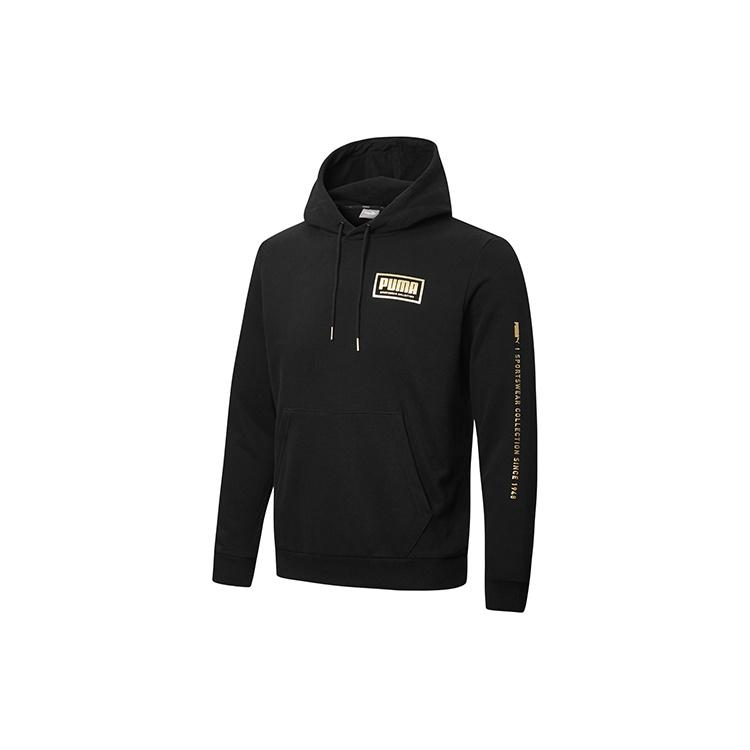 PUMA Holiday Pack Crewneck Hoodie Black White Men s 586351-01 S