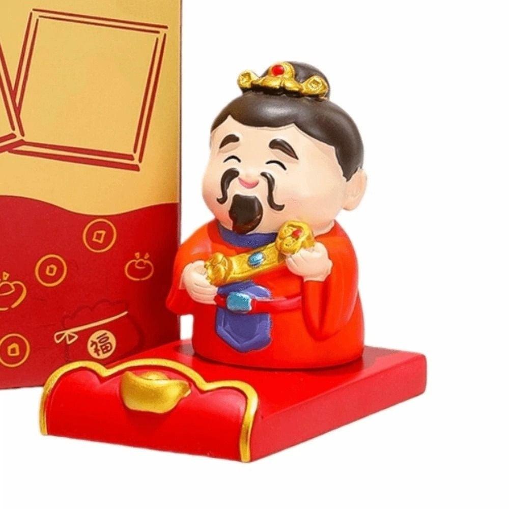 Resin Chinese New Year Figurines Festival Decorative Statue Mobile Phone Stand  Table Desk