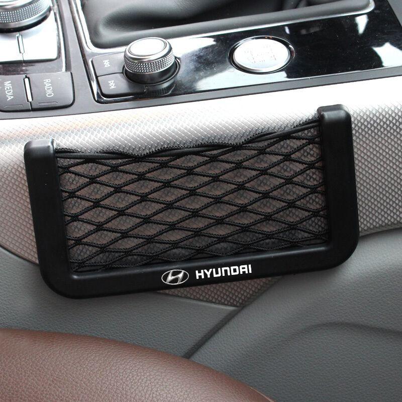Car Organizer Storage Bag Auto Paste Net Pocket Phone Holder Car Accessories For Hyundai I30 Tucson I20 Accent I10 Elantra Veloster Getz