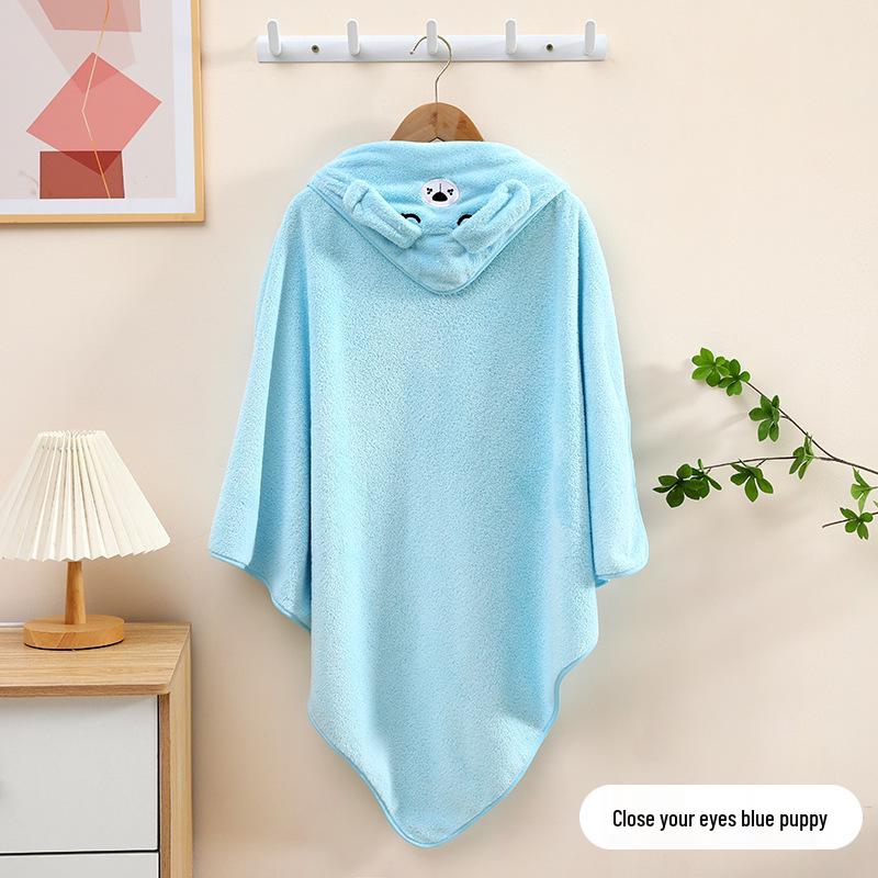 Soft Coral Fleece Baby Swaddle Hooded Bath Towel