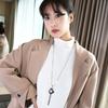 Crystal Necklace Women'S Fashion Versatile Geometric Ringed Tassel Sweater Chain Clothes Accessories
