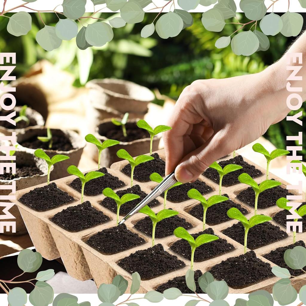 10Grids Cell Nursery Pots for Seedling Starter Tray Biodegradable Pulp Seedling Cup Garden Plant Seedling Germination Tool