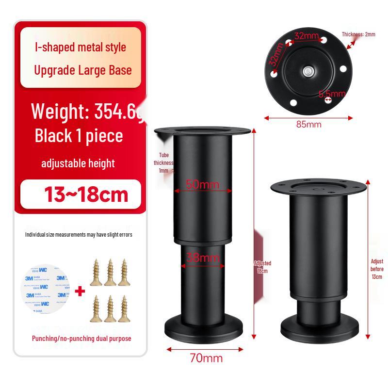Adjustable Furniture Support Leg for TV Cabinets, Counters, Coffee Tables, Sofas, and Beds
