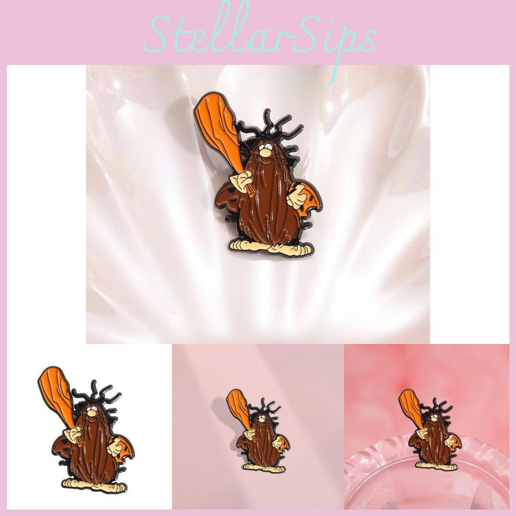 Character Eyecatching Cartoon Pin Brooch In Alloy With Cute And Angry Tree Stump Style