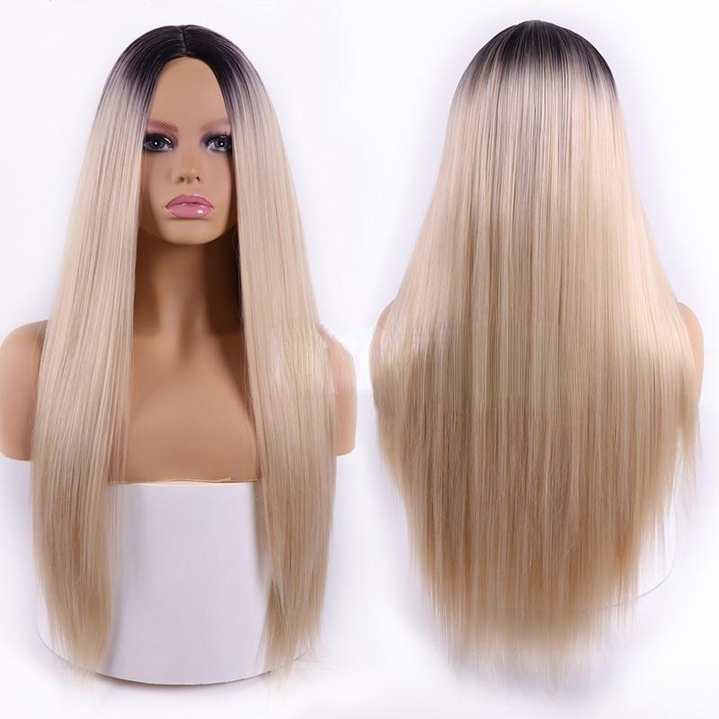 

Мода длинные прямые волосы белый синтетический парик для женщин 4