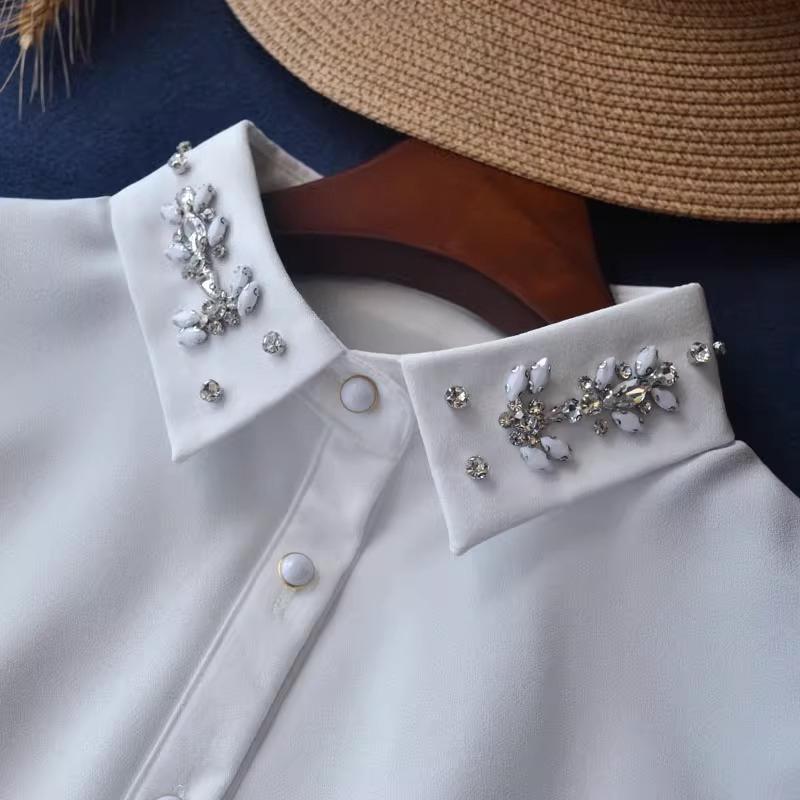 Women's Fashion Half Shirt Fake Collar Removable Lapel Neckwear Shirt Detachable Collar Sweater Shirt  Neck False Collars