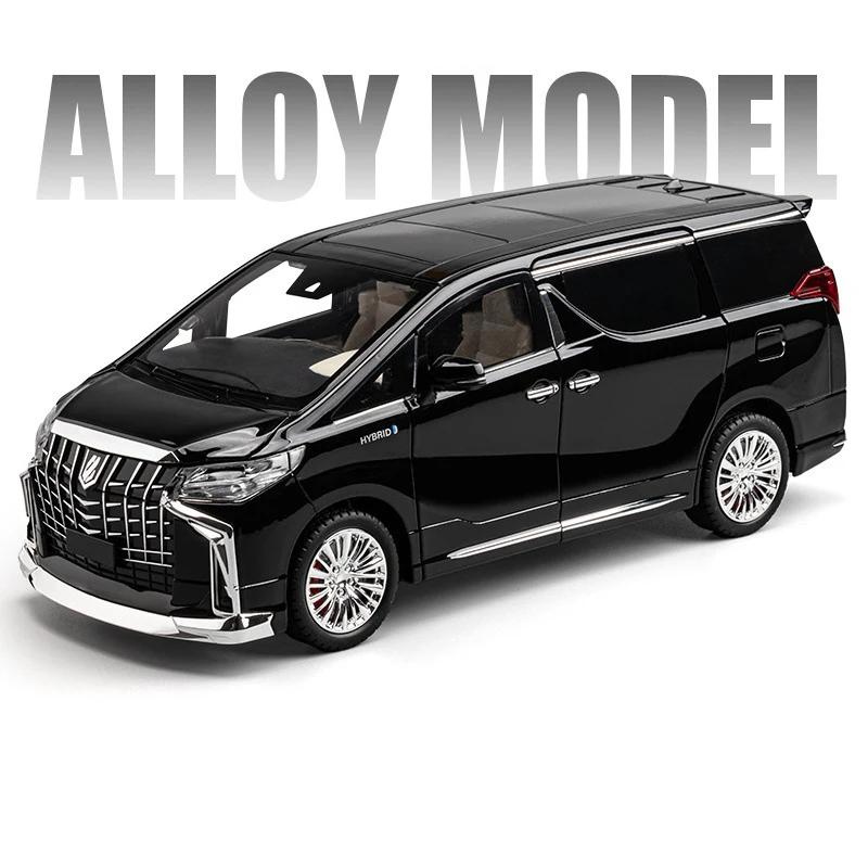 Lqbn4 Large Size 1/18 Toyota Alphard MPV Alloy Car Model Diecast Metal Toy Vehicles Car Model Simulation Sound and Light Children Gift