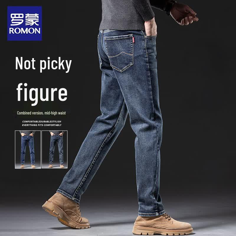 ROMON Men's Straight Fit All-Season Jeans