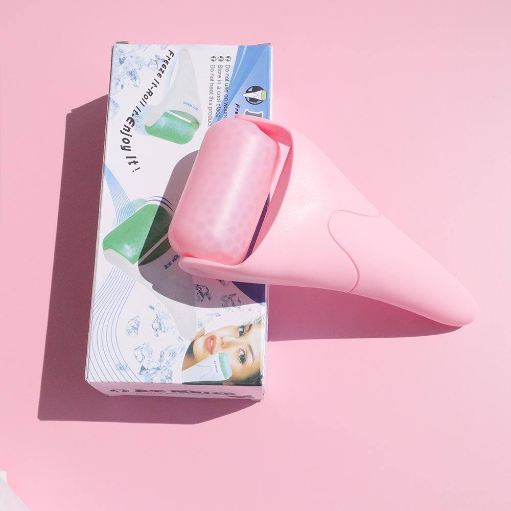 Pink Silent Ice Facial Massage Roller - Cold Compress and Lifting Tool