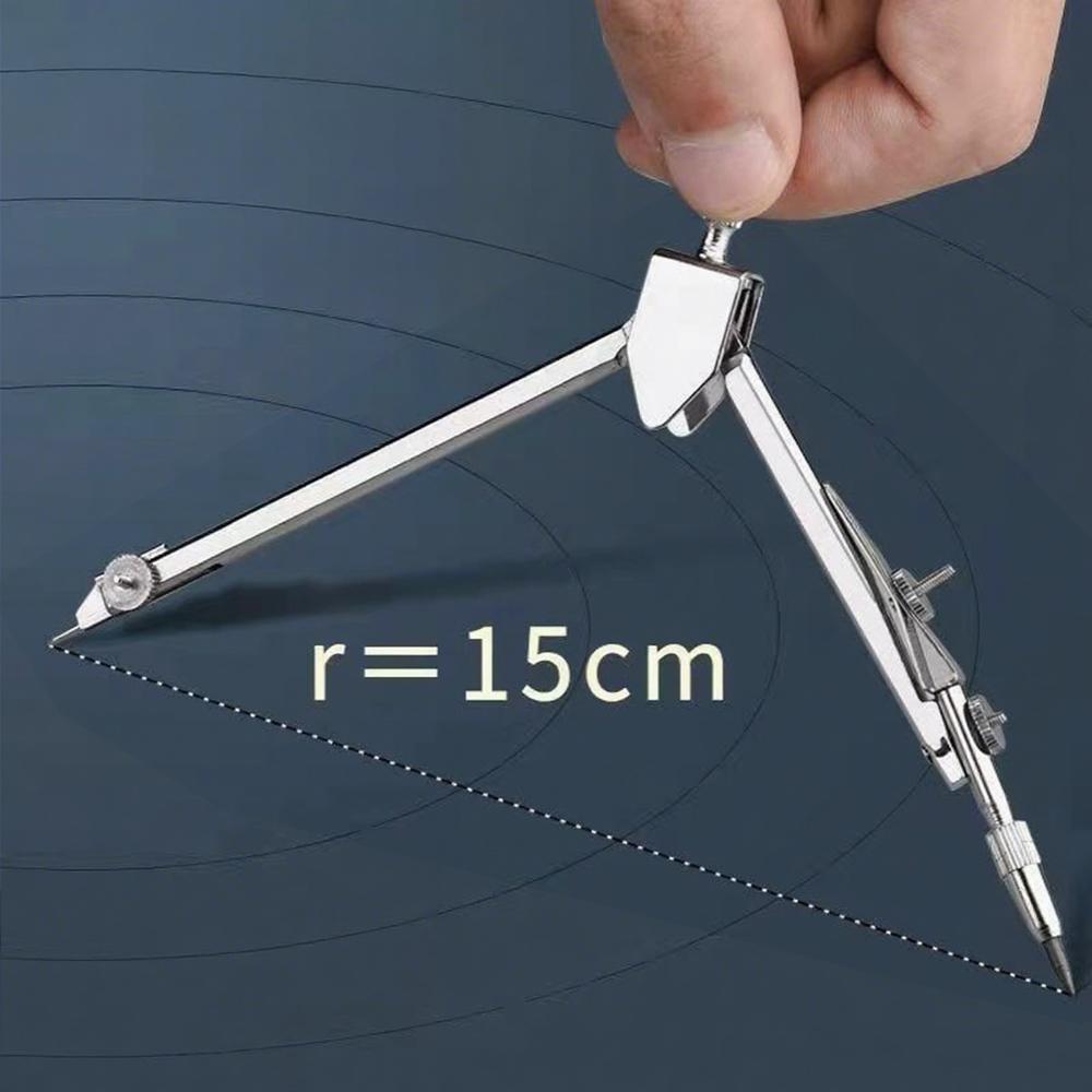 Metal Stainless Steel Compass Set for Students, Professional Drawing, Painting, Design, and Examination Tools, Including Ruler and Compass