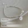 S925 Sterling Silver Korean Bamboo Pearl Heart Bracelet - Women's Niche Cold Style Trendy Jewelry