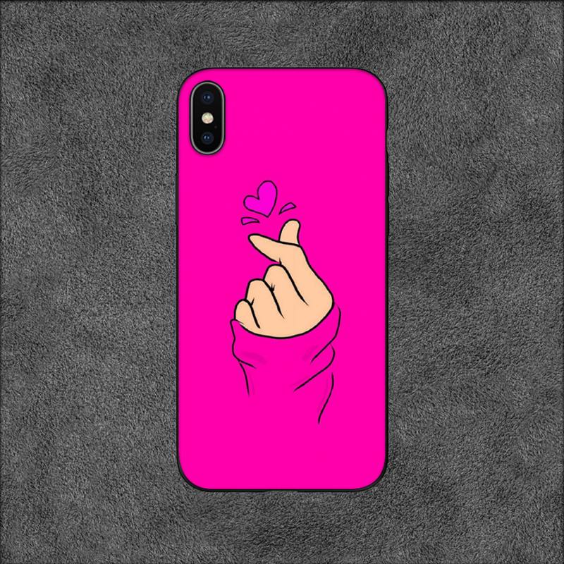 

Чехол для телефона с изображением сердца в стиле kpop для iPhone 11 12 Mini 13 14 Pro XS Max X 8 7 6s Plus SE XR Shell iPhoneXSMAX