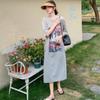 Women's Fashionable Loose and Casual Straight T-shirt Dress Summer Letter-printed Short Long Dress
