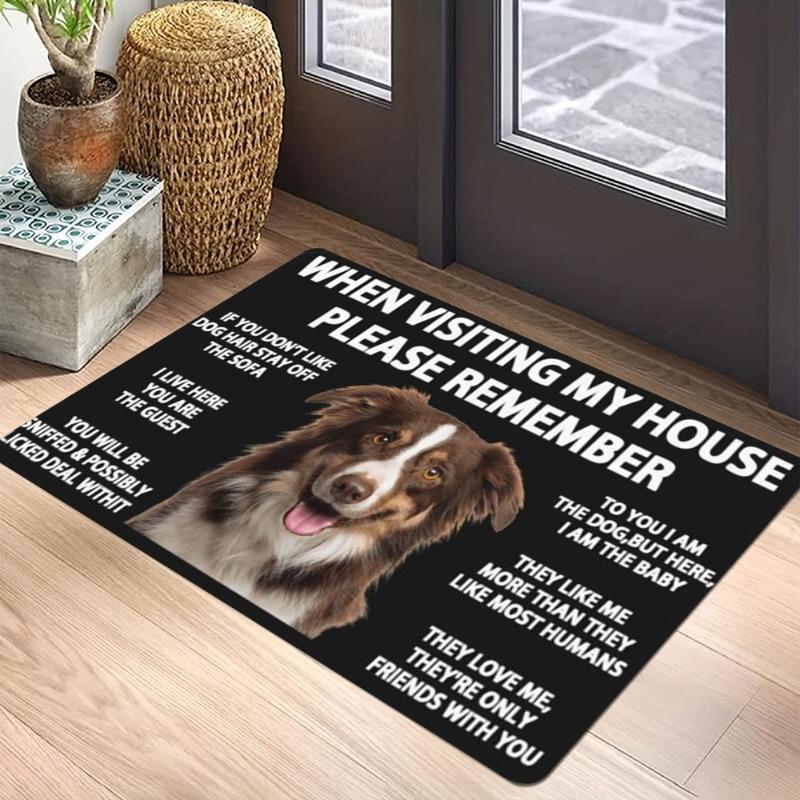 Pet Dog Photography Carpet Mat Rug Humorous Quote Puppy Yorkshire Terrier Labrador Collie Home Decoration Entryway DoorMat Black