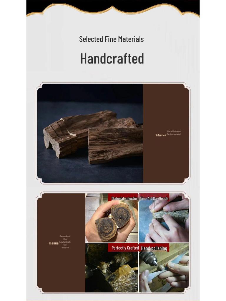 Handmade Nha Trang Purple Qinan Agarwood Bracelet - Natural Texture & Scent