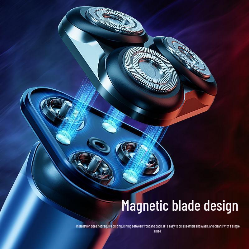 Rasoio Elettrico Ricaricabile da Uomo ad Alta Potenza: Rasoio da barba magnetico portatile e lavabile