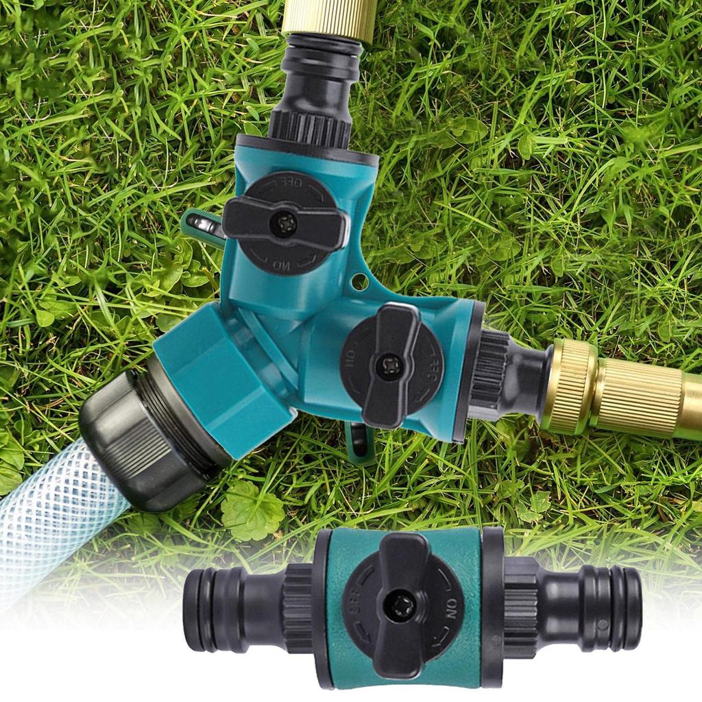 2 Way Garden Hose Splitter Connector Quick On/Off Outdoor Faucet Splitter Hose Adapter For Garden Agricultural Production