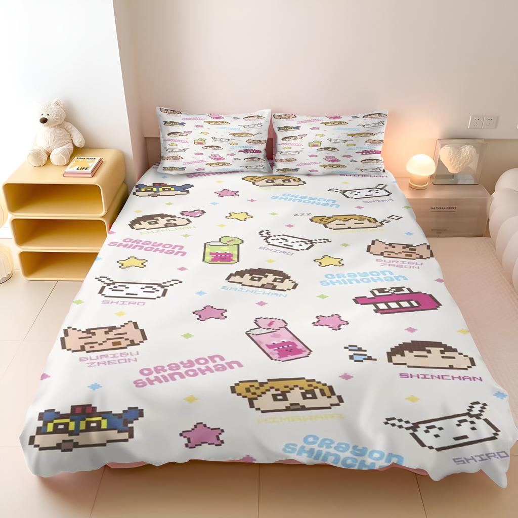 Crayon Shin-chan Children's Bedroom 3-Piece Duvet Cover Set Printed Home Co-Branded Mattress Bedding Set