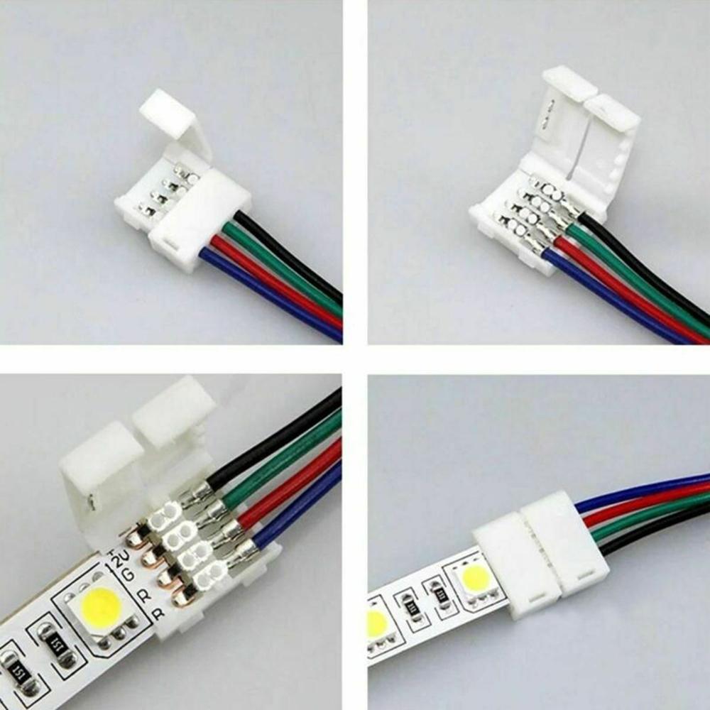 Flexible Connector Cable Strip Light 9cm Kit 10 Sets 4 Pin Plastic And