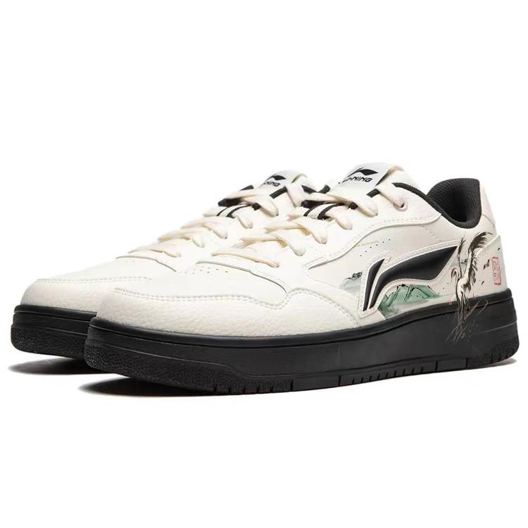 Li Ning Tianji Rutschfest, Abriebfest, Höhensteigernd Niedrig geschnittene Skateboard-Schuhe Damen Ecru AGCU272-6(Team181-)