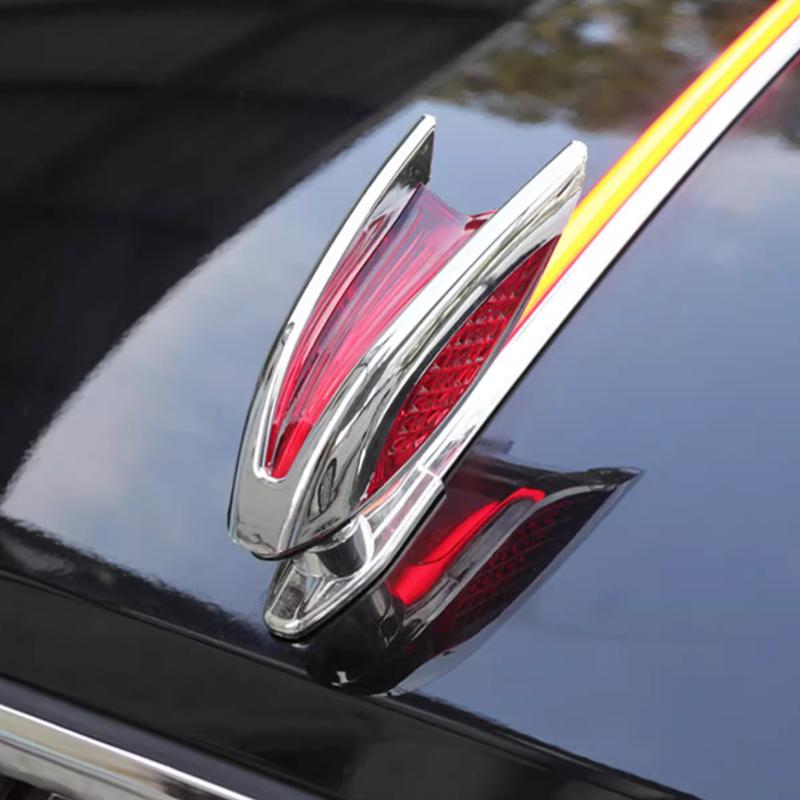 For Hongqi Odo HS7 HS5 EHS9 H9 ~2024 Stereo Car Engine Hood Vertical Emblems Streamer Light Modification Accessories