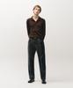 NOIRER Layered V-Neck Polo Knit (Deep Brown)
