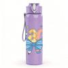1PC Teach Bow Letter Design 750ml Color Plastic Sports Water Bottle Leakproof Flip Straw Lid Suitable for Sports Office Home Use