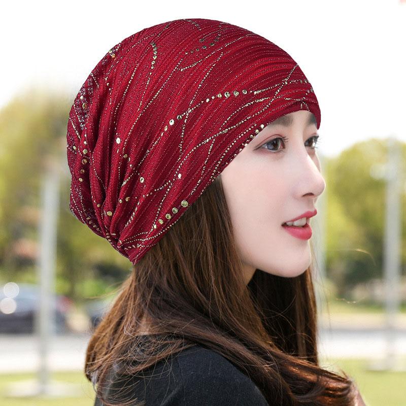 

Женская летняя кружевная дышащая солнцезащитная шляпа со стразами, женская модная весенне-осенняя ветрозащитная теплая черная кепка, платок K39