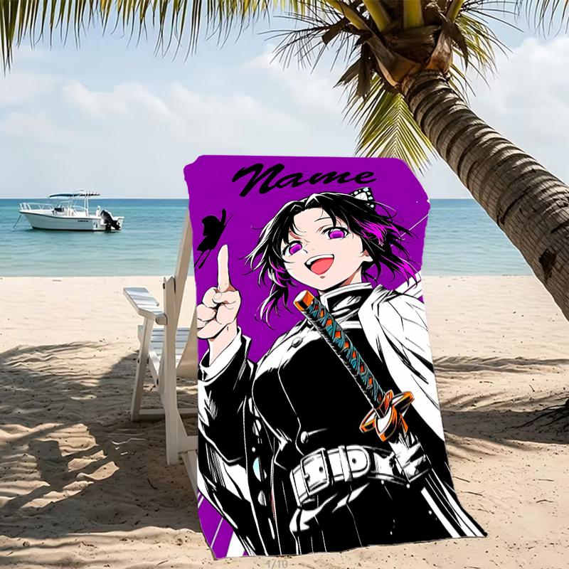 Customizable Personalized Beach Towels Demon Slayer Character Theme Themed designs.Suitable for the Beach, Yoga, Sports;ideal As Beach Accessories