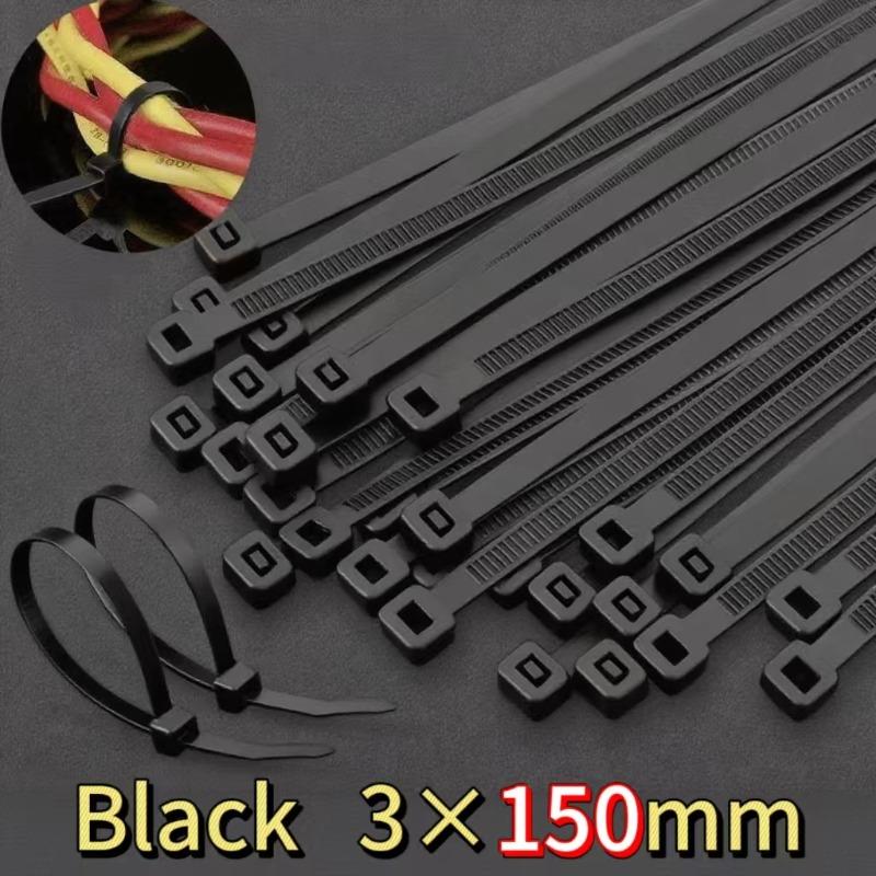 2000/100Pcs Self Locking Nylon Cable Ties Plastic Cord Tie Heavy Duty Cables Fastening Rings Loop Hardware Organizer Wire Straps