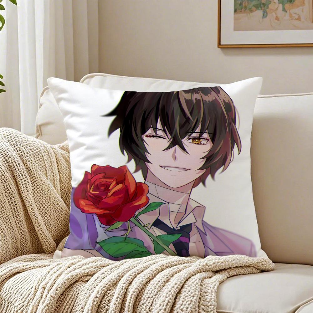 

Cool Japanese Anime DDazai Osamu BBungo Stray Dogs Cushion Cover Pillowcase Antidustmite living Room Sofa Decor Cushion Room 30X30cm