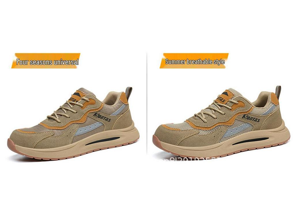 Men's Summer Breathable Steel Toe Safety Work Shoes: Anti-smash, Anti-puncture, Insulated, for Construction Workers
