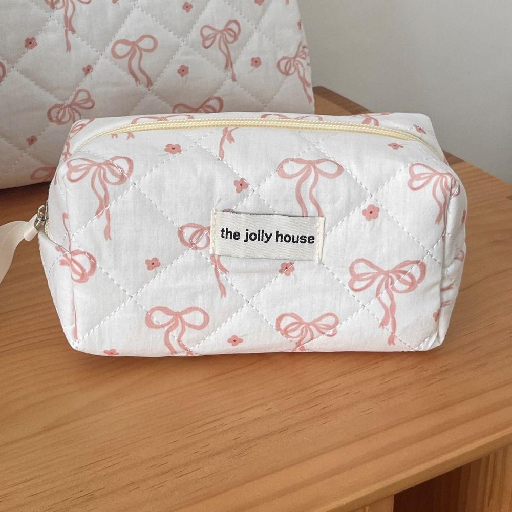 Bowknot Cosmetic Storage Bag Multi-function Toiletry Cosmetic Pouch  Makeup Accessory