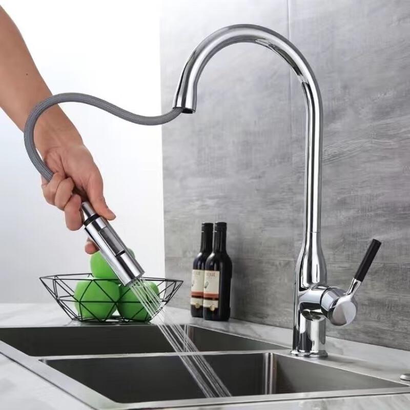 Xuanyong Electroplated Brass Pull-Out Kitchen Faucet