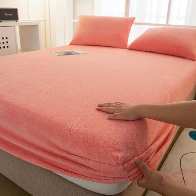 Winter Velvet Fitted Baby Sheet Set - Thick, Flocked, Non-slip, Warm Milk Velvet Sheet & Pillowcase Cover