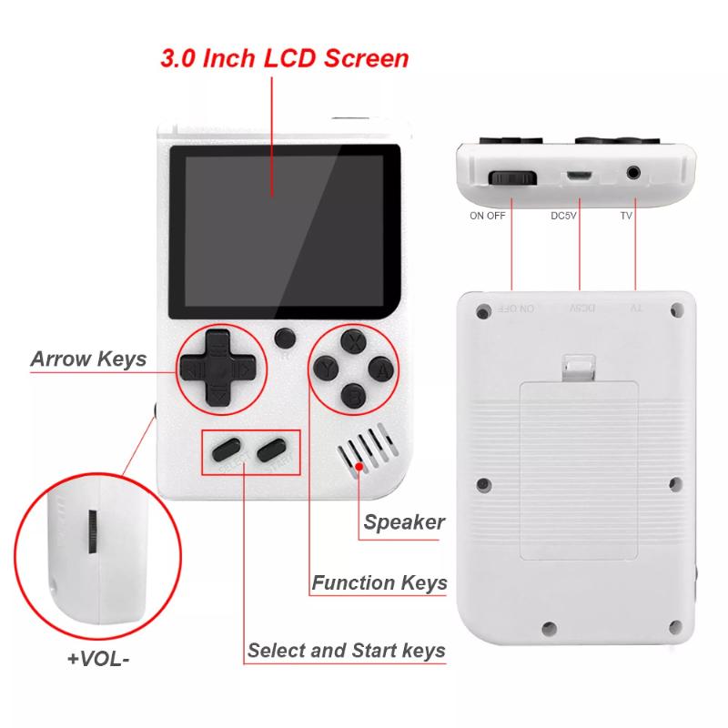 Retro Portable Mini Handheld Game Player 8 Bit Video Game Console Built-In 500 Games Gameboy For Kid Gift