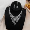 New Style Fashion Exquisite Jewelry Sets For Women Bride Wedding Party Accessories Cubic Zircon Stud Earrings & Necklace Gift