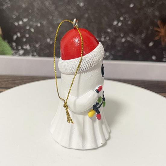 Christmas Ghost Pendant Resin 3D Ghost Hanging Ornament Mini Santa Hat
