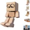 Charming Little Wooden Figure That Sways with 12pcs Magnetic Expressions, Funny Shaking Feet Wooden 