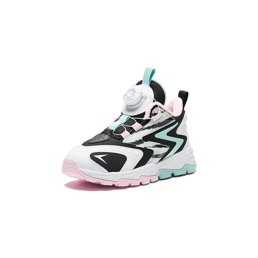 Anta Kids Summit 2.0 Comfortable Sports Non-Slip Wear-Resistant Low-Top Running Shoes Kids Running Shoes Black White Green A322349904-4