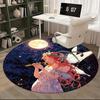 1pc Anime Fairy Moonlit Night Round Carpet Office Chair Mat, Non Slip Rug for Home Decor, Gift, Office, Living Room, Bedroom