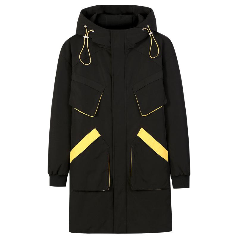 

Зимняя куртка-пуховик мужская короткая легкая и свободная подростковая студенческая утолщенная куртка с капюшоном 3XL чёрный