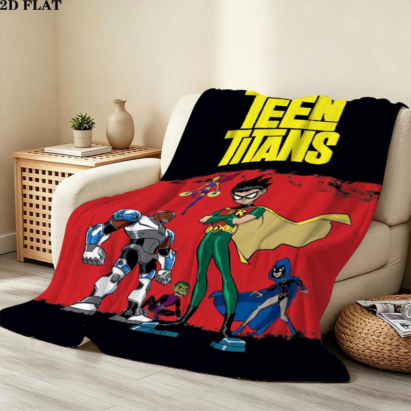 Teen Titans Print Flannel Blanket, High quality Comfortable for All Seasons, Home Decor, Warmth and Comfort, Perfect for Christmas Gifts