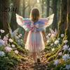 Angel Wings for Costumes Feather Wing Kids Girls, Colorful Elf Performance Choreography Costume Birthday Party, Fairy Cosplay, Halloween, Swan